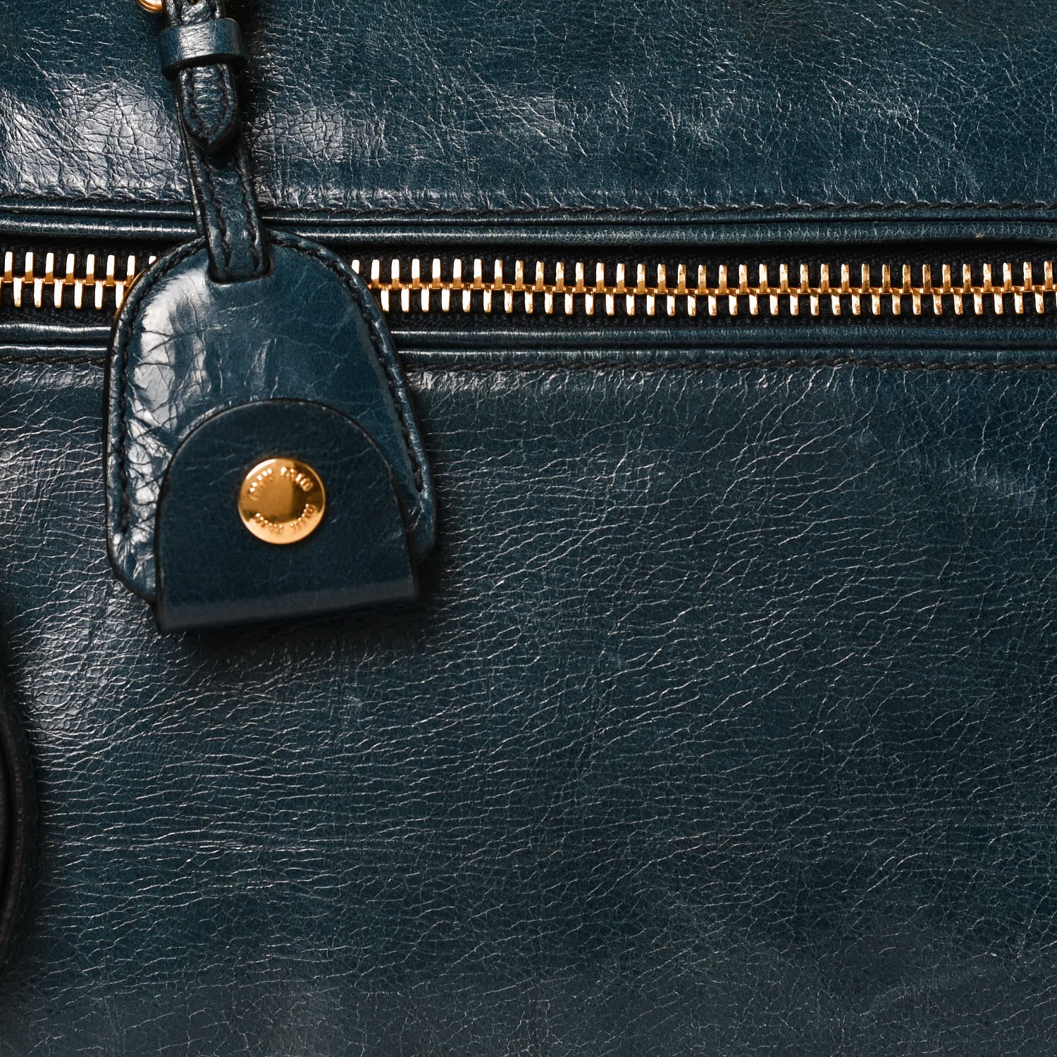 Miu Miu Vitello Shine Zip Tote Denim 8 of 12