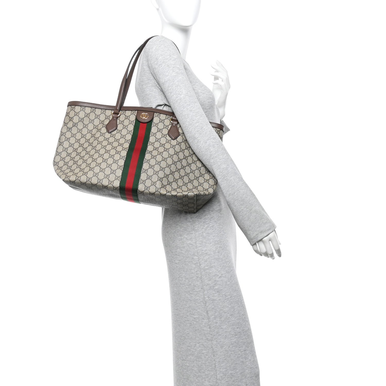 Gucci GG Supreme Monogram Medium Ophidia Shopping Tote Brown 2 of 10