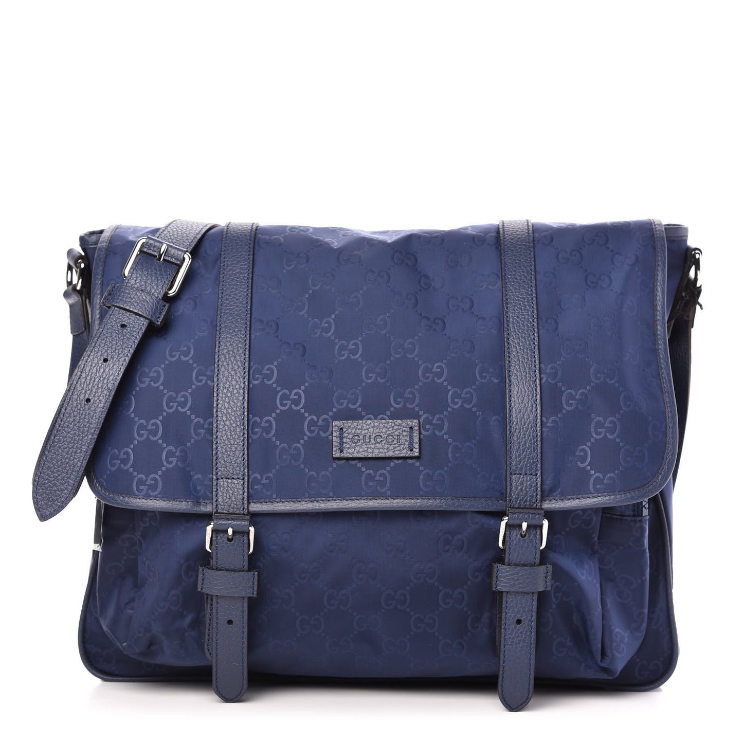 Nylon Monogram Double Buckle Flap Messenger Bag Tide