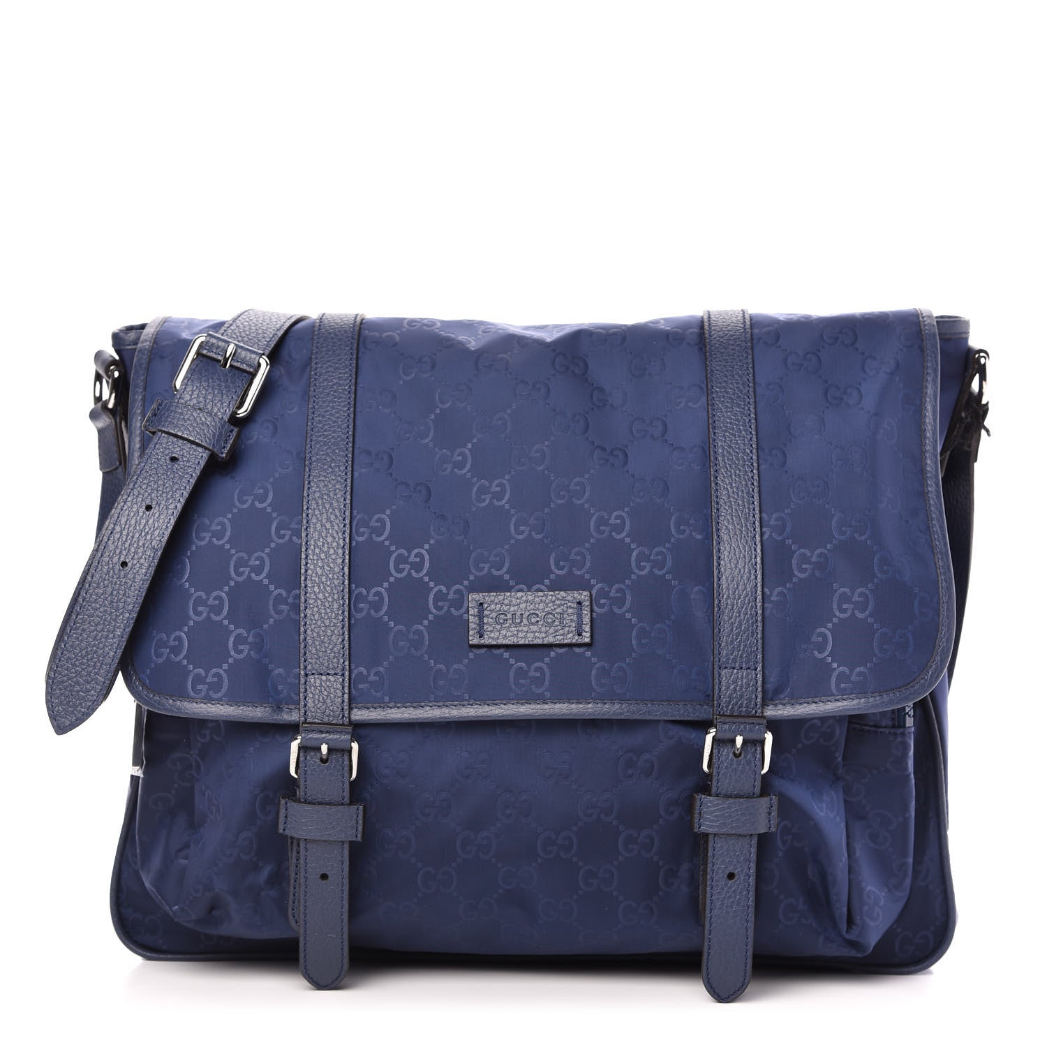 Gucci Nylon Monogram Double Buckle Flap Messenger Bag Tide 1 of 10