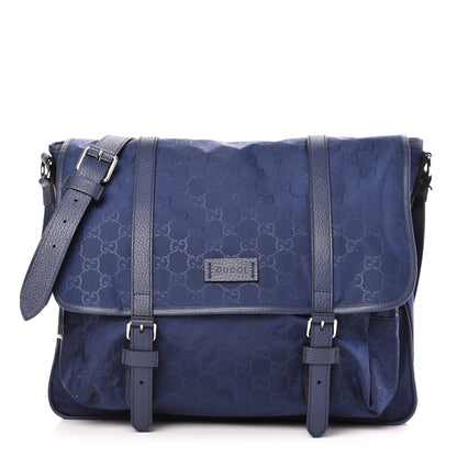 Gucci Nylon Monogram Double Buckle Flap Messenger Bag Tide 1 of 10