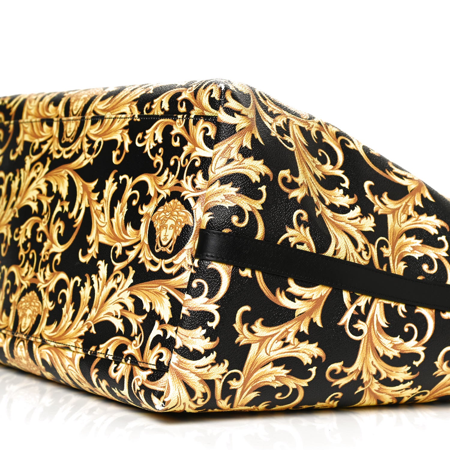 Versace Grained Calfskin Baroque Print Medusa Tote Black 9 of 13