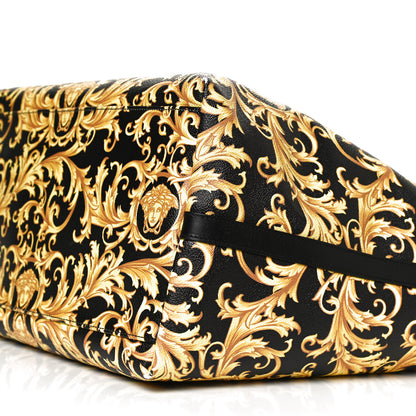 Versace Grained Calfskin Baroque Print Medusa Tote Black 9 of 13