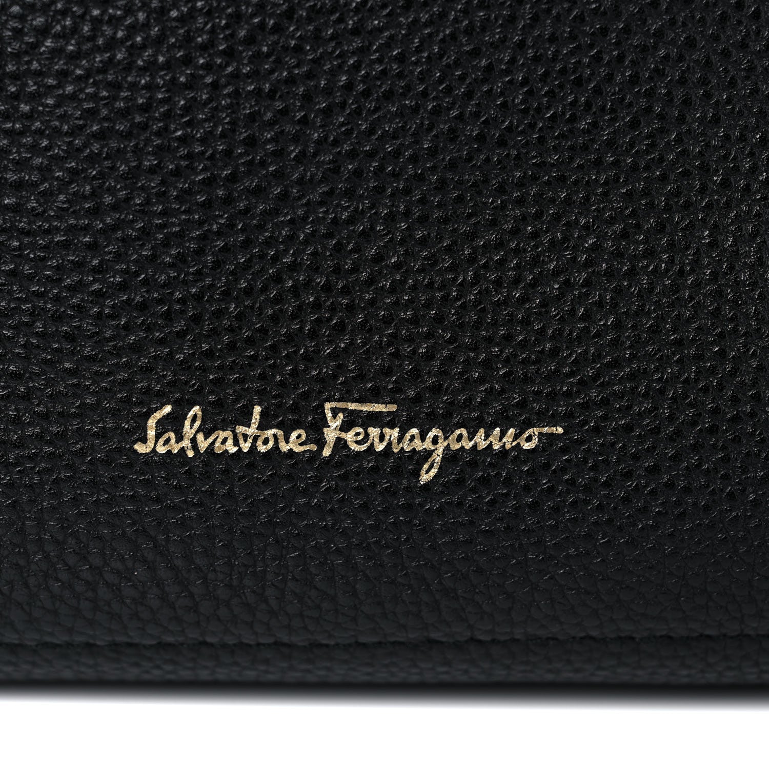 Salvatore Ferragamo Hammered Calfskin Double Handle Medium Amy Tote Black 12 of 14