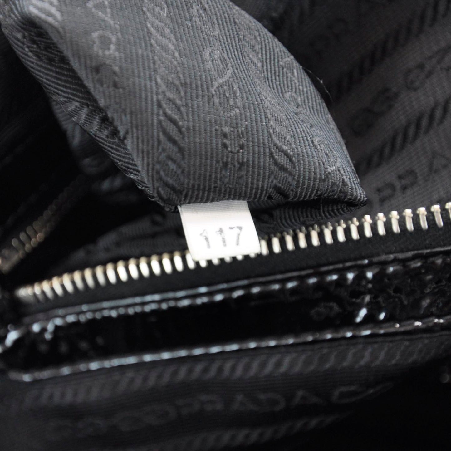 Vernice Chevron Dome Satchel Black