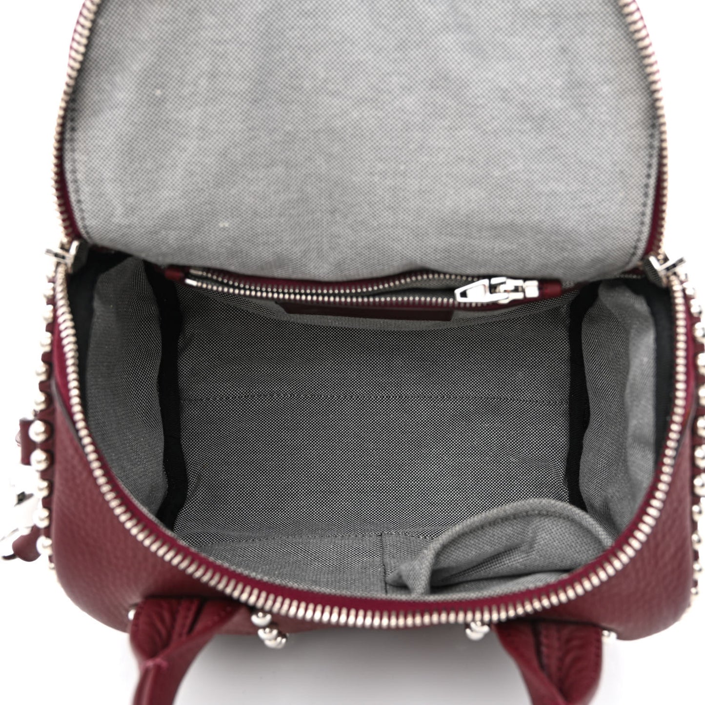 Calfskin Studded Mini Rockie Matte Beet Rodium Hardware