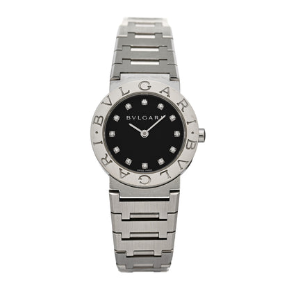 Bulgari Stainless Steel Diamond 26mm Quartz Watch Black 1 of 4