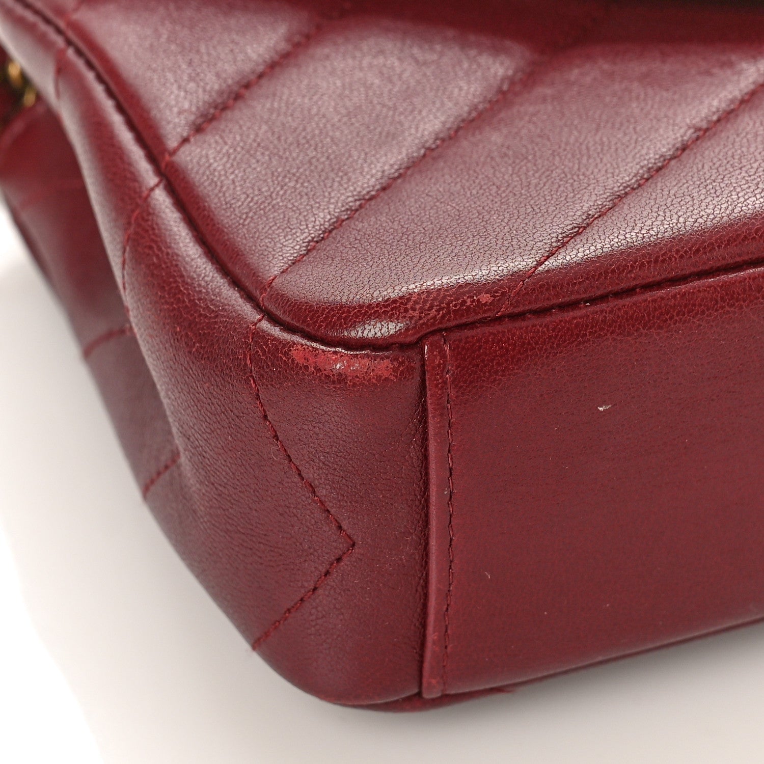 Chanel Lambskin Chevron Quilted Coco Envelope Flap Red 8 of 13