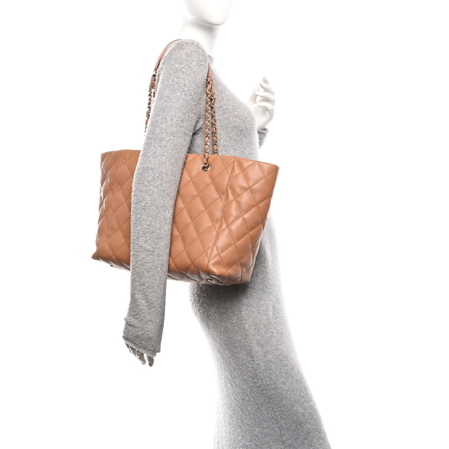 Chanel Caviar Quilted Large Shopping Tote Dark Beige 2 of 12