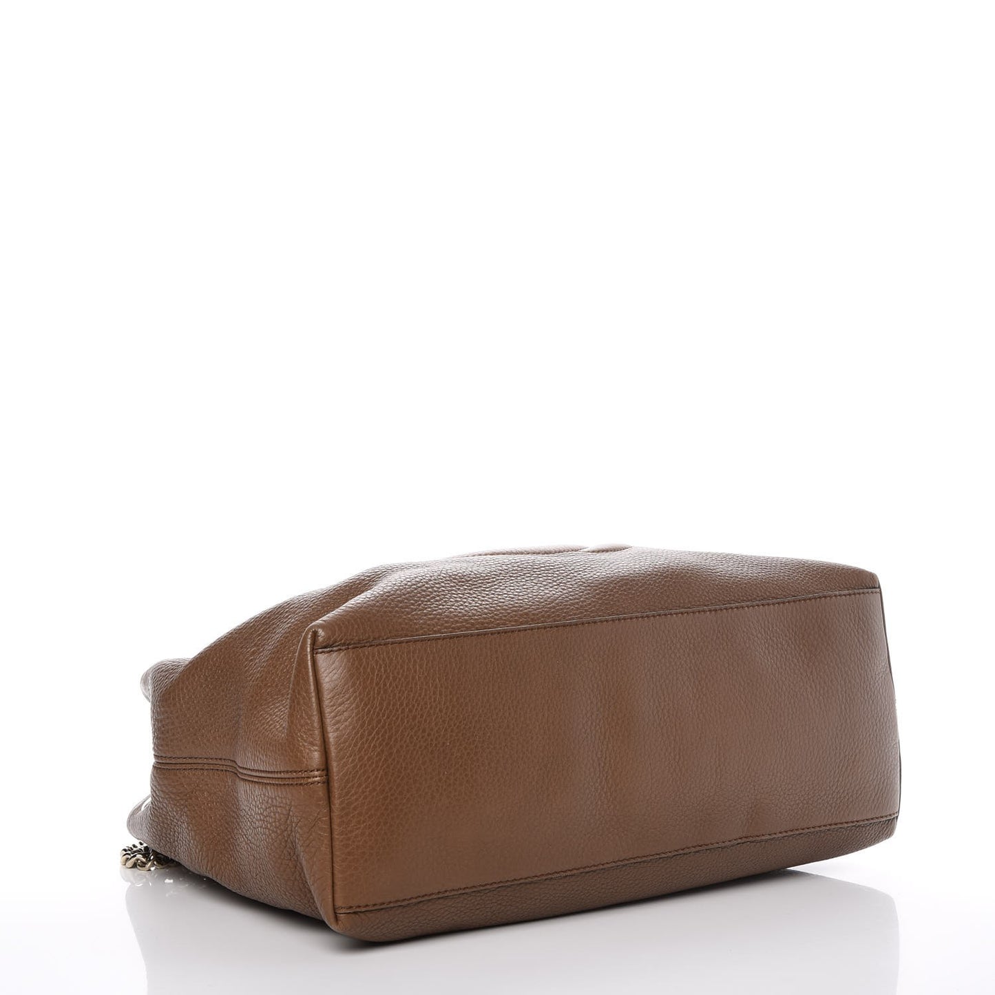 Pebbled Calfskin Medium Soho Chain Shoulder Bag Maple Brown