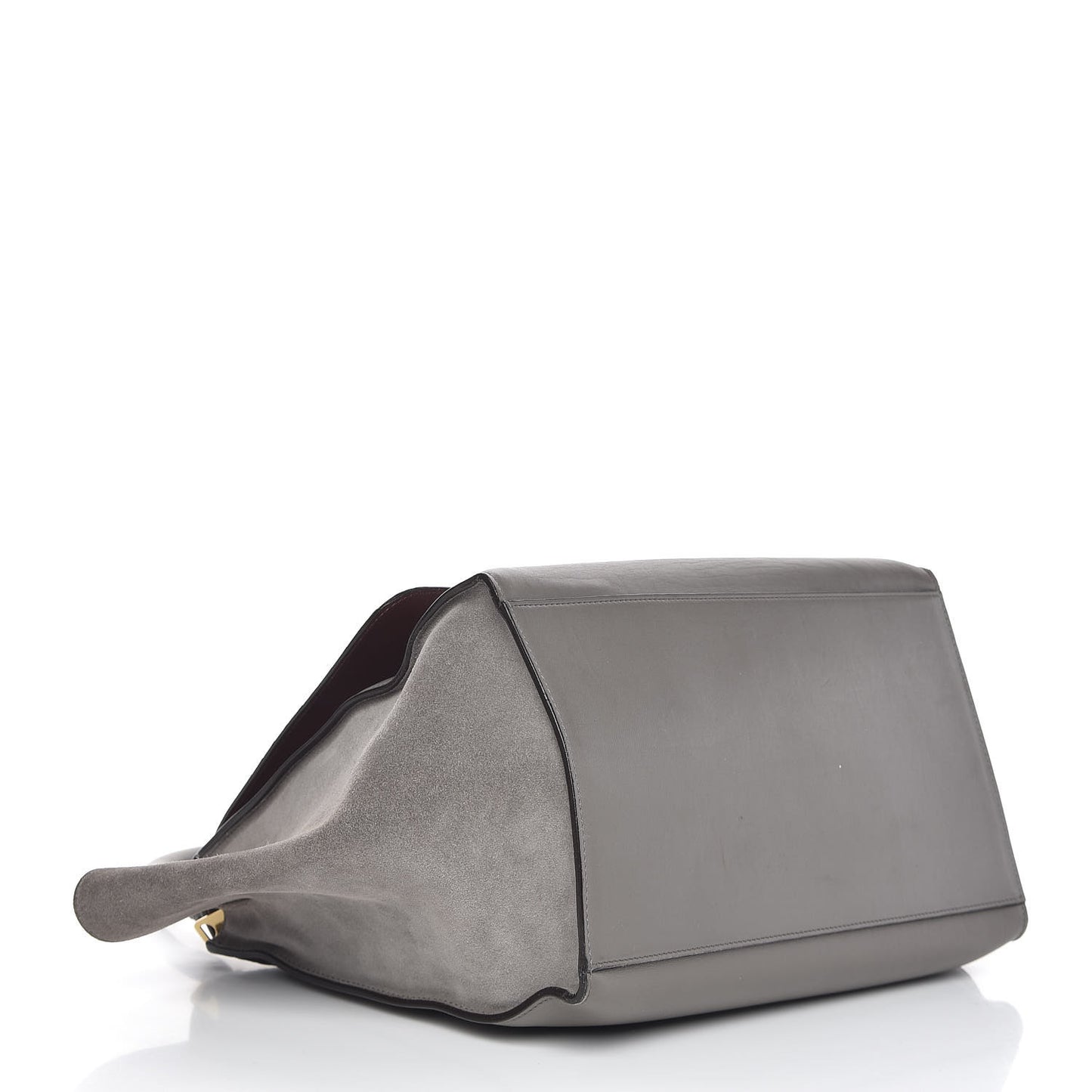 Crocodile Embossed Calfskin Suede Large Trapeze Grey