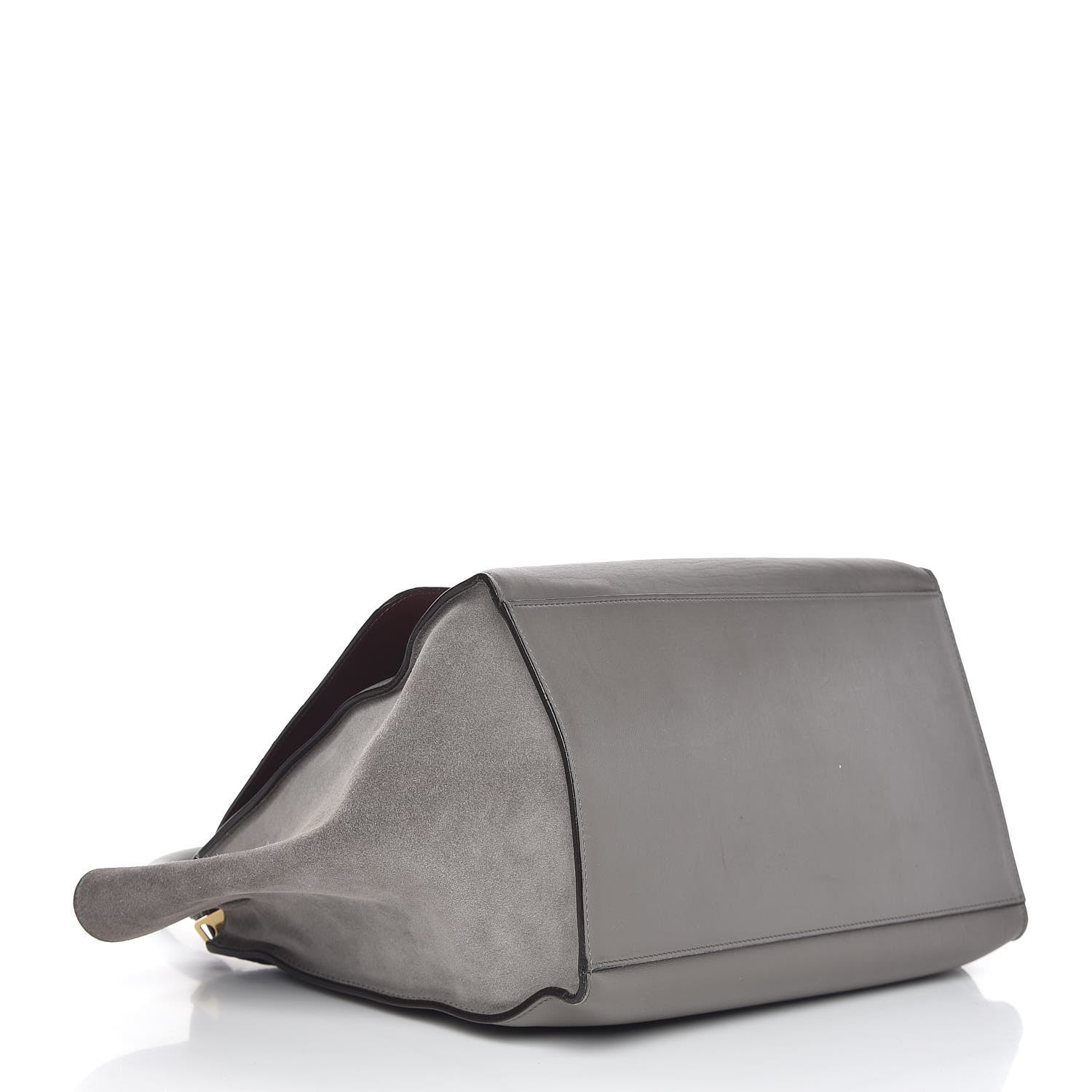 Celine Crocodile Embossed Calfskin Suede Large Trapeze Grey 4 of 16
