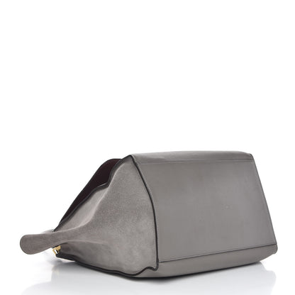 Celine Crocodile Embossed Calfskin Suede Large Trapeze Grey 4 of 16