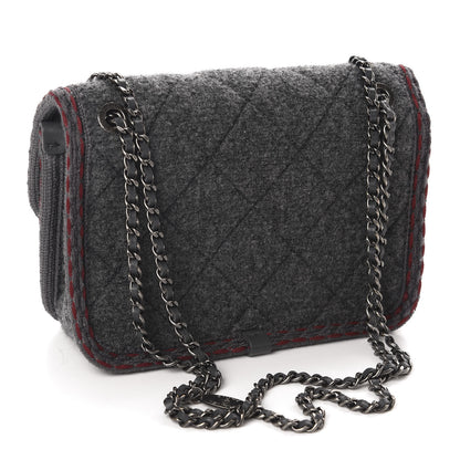 Chanel Wool Quilted Mini Edelweiss Single Flap Grey 4 of 11