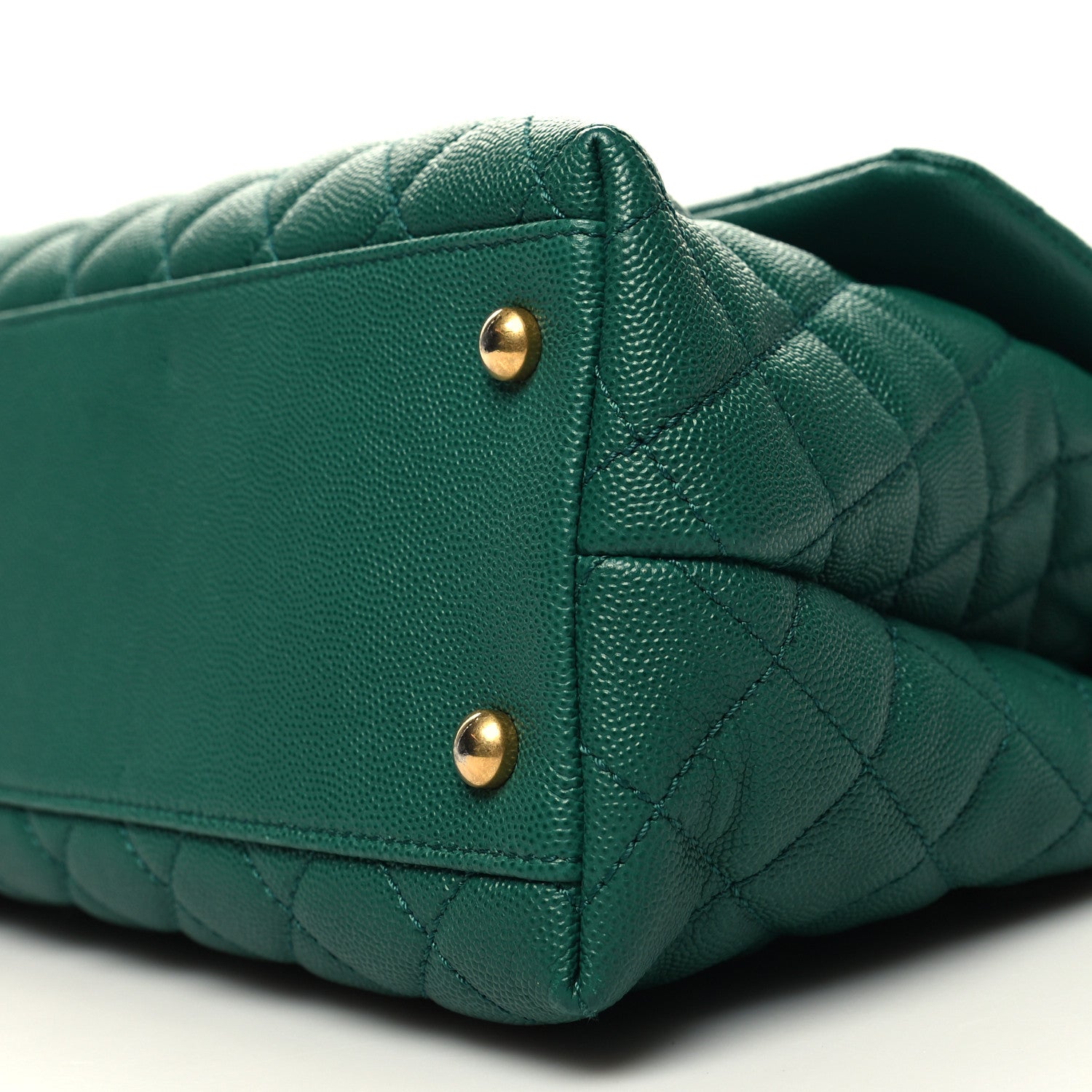 Chanel Caviar Quilted Medium Coco Handle Flap Green 10 of 11