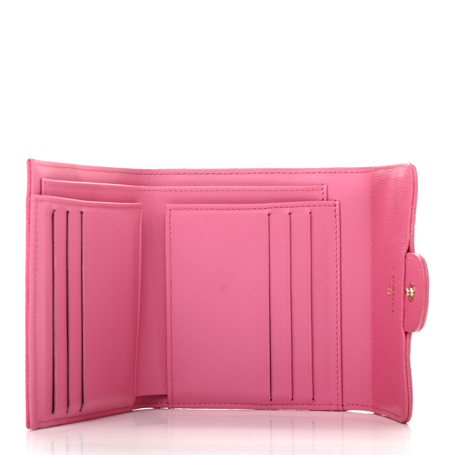 Chanel Caviar Quilted Compact Flap Wallet Pink 5 of 8