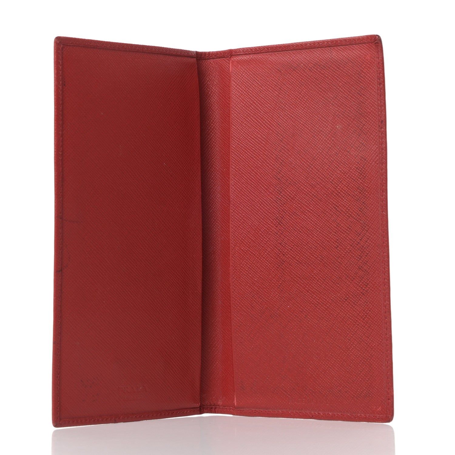 Prada Saffiano Checkbook Cover Rosso 5 of 7