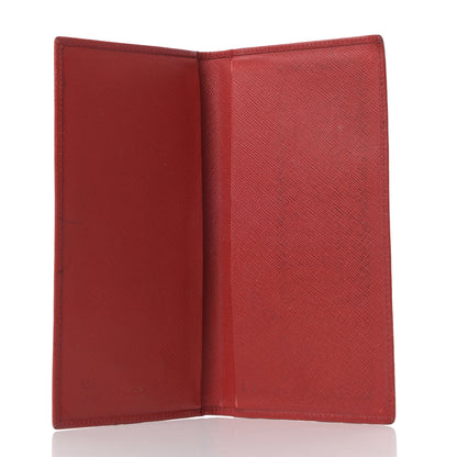 Prada Saffiano Checkbook Cover Rosso 5 of 7