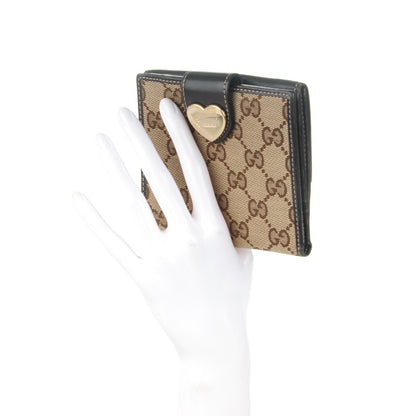 Gucci Monogram Heart French Wallet Dark Brown 2 of 8