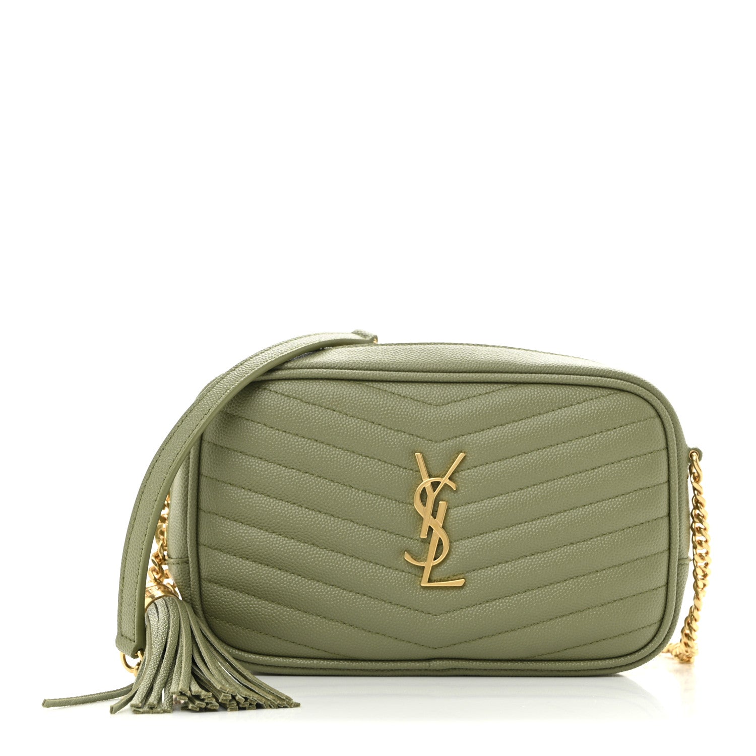 Saint Laurent Grain De Poudre Matelasse Monogram Mini Lou Camera Bag Pistachio 1 of 11