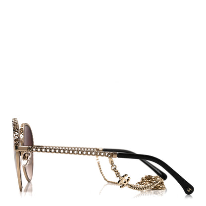 Chanel Metal Chain Round Pantos Sunglasses 4242 Brown 3 of 7