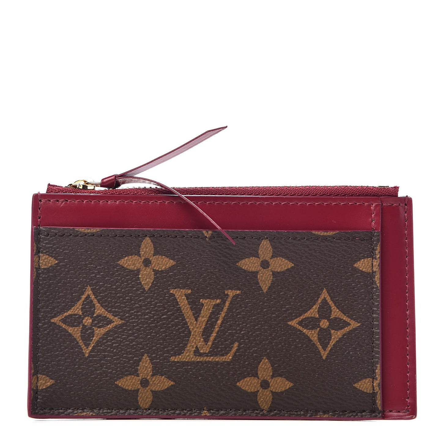 Monogram Zipped Card Holder Fuchsia