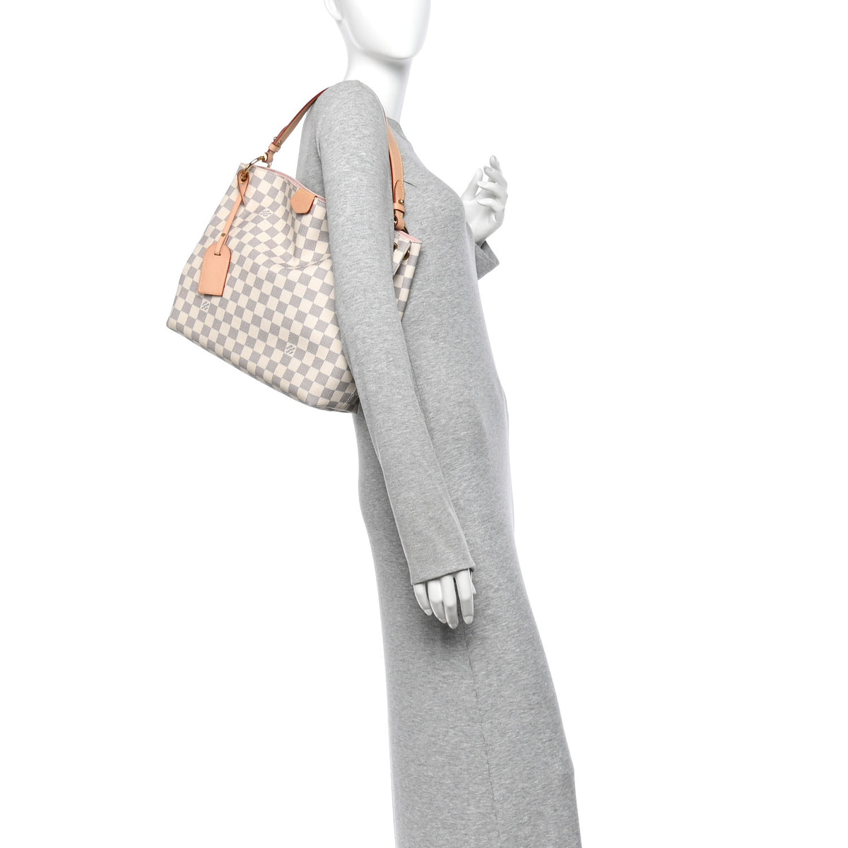 Louis Vuitton Damier Azur Graceful PM Rose Ballerine 2 of 10