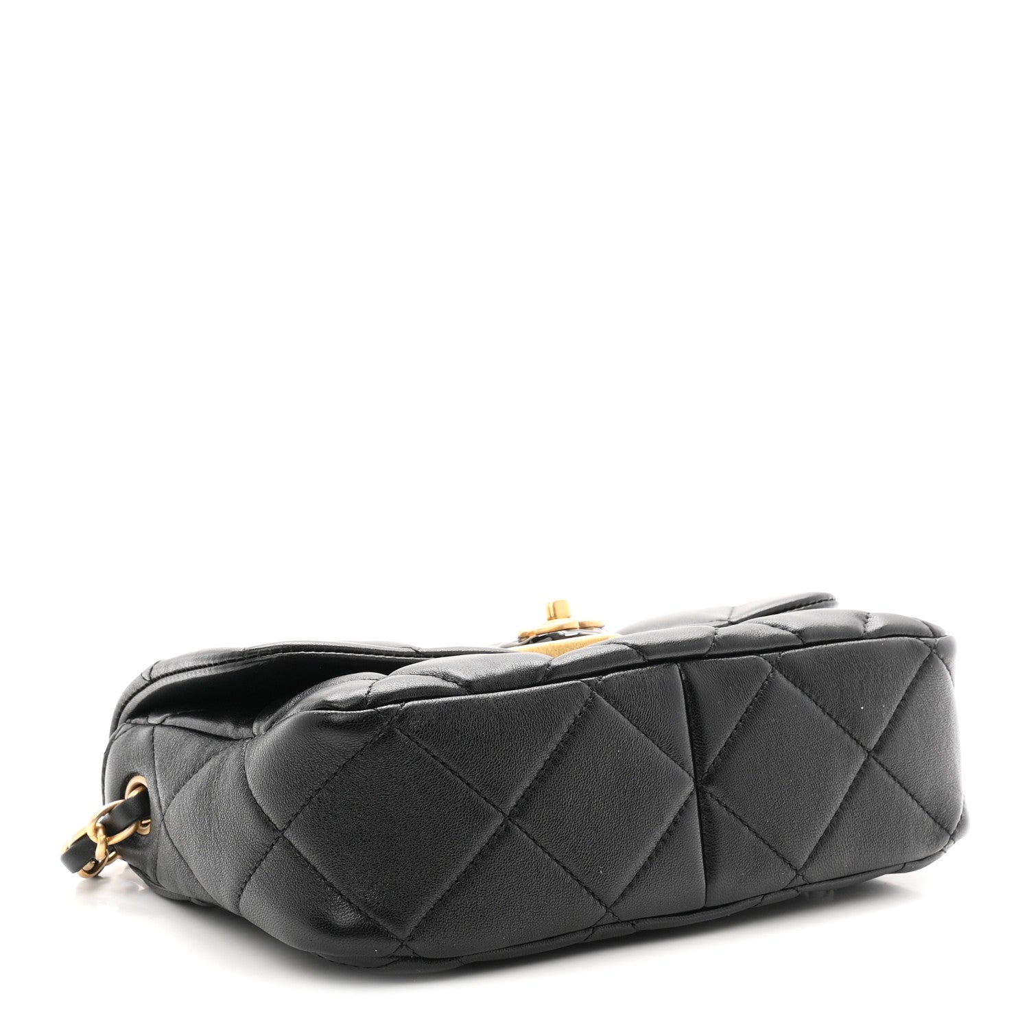 Chanel Lambskin Plexiglass Quilted Coco Love Flap Black 4 of 12