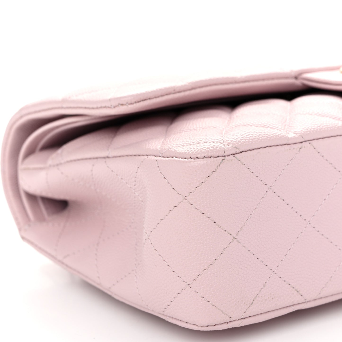 Caviar Quilted Medium Double Flap Light Pink