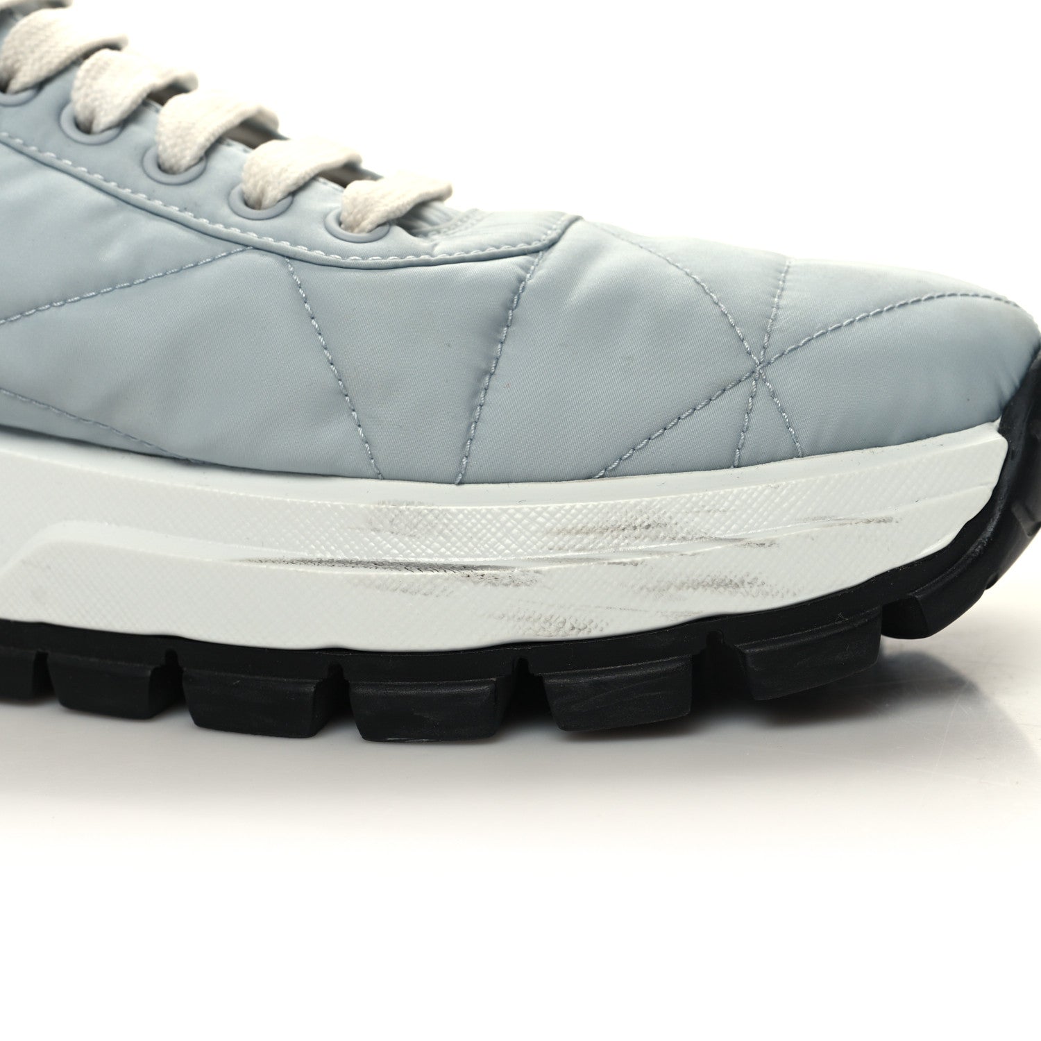 Prada Re-Nylon Piuma Metal Triangle Logo Quilted 45mm Sneakers 39.5 Fiordaliso 9 of 10