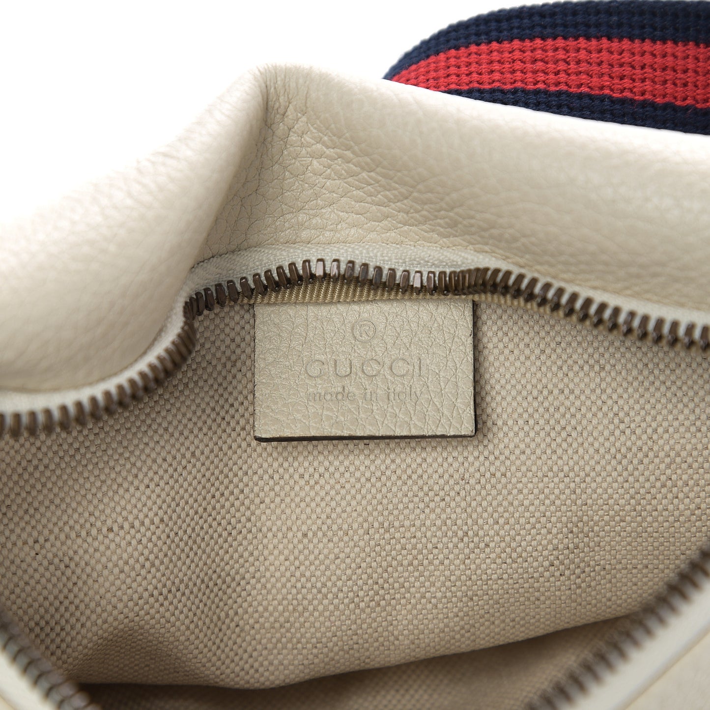 Grained Calfskin Small Logo Belt Bag White
