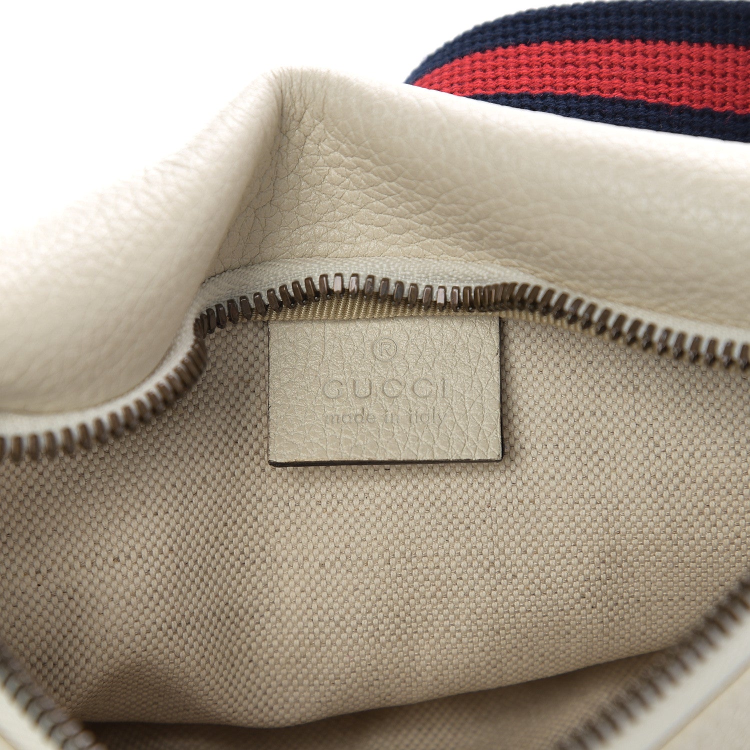 Gucci Grained Calfskin Small Logo Belt Bag White 5 of 9