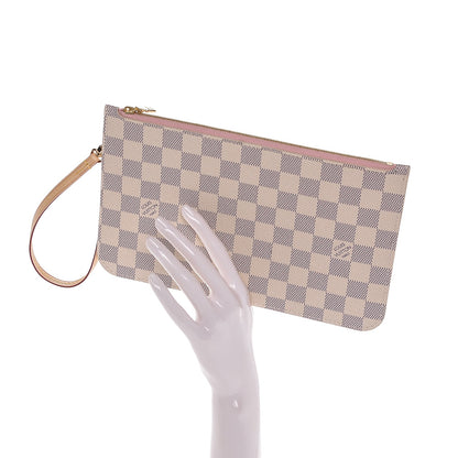 Louis Vuitton Damier Azur Neverfull MM GM Pochette Rose Ballerine 2 of 6