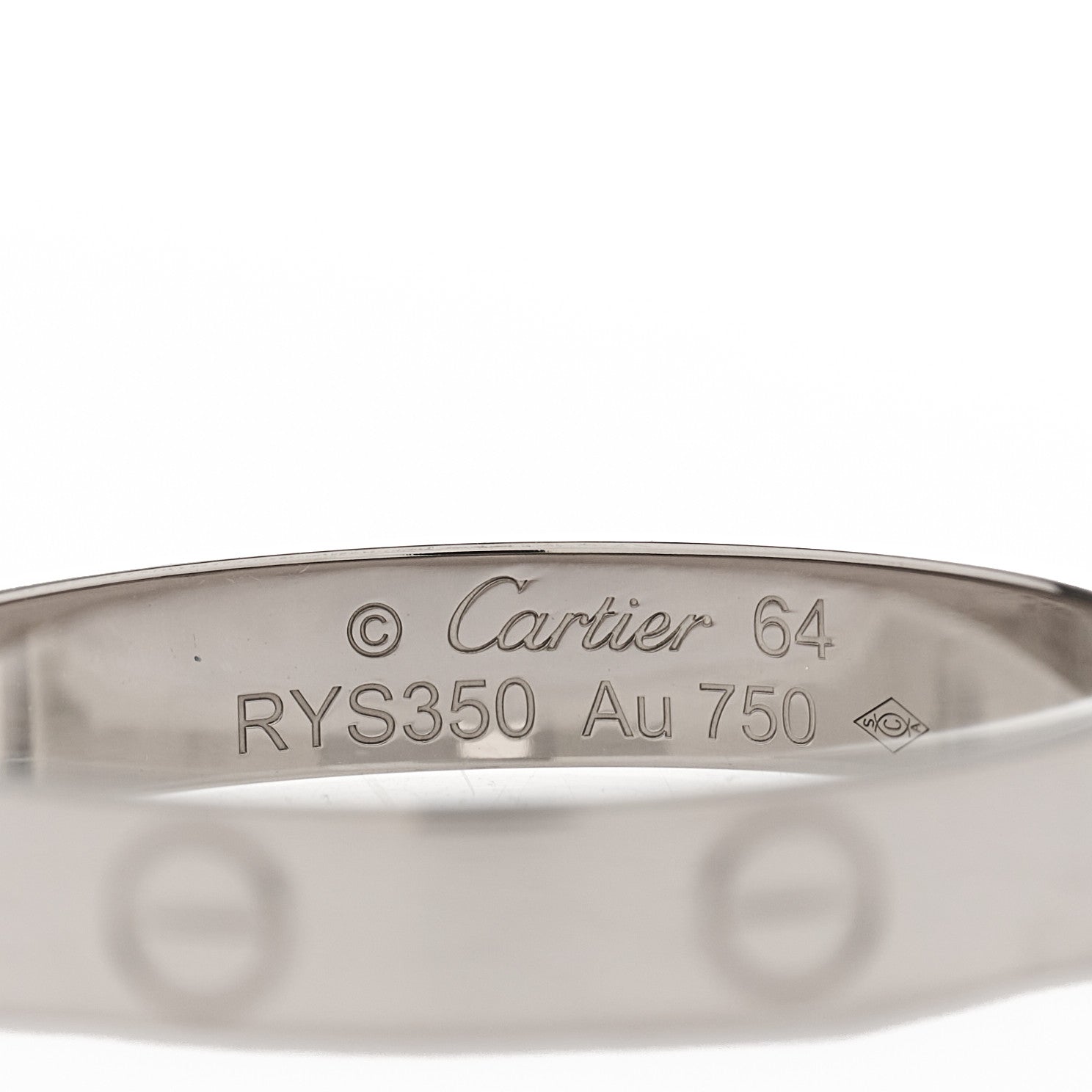 Cartier 18K White Gold 3.5mm LOVE Wedding Band Ring 64 10.75 5 of 6