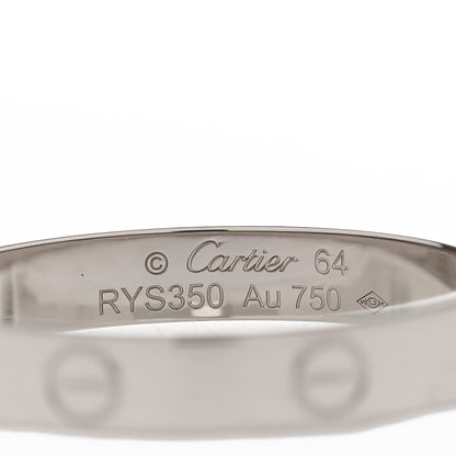 Cartier 18K White Gold 3.5mm LOVE Wedding Band Ring 64 10.75 5 of 6