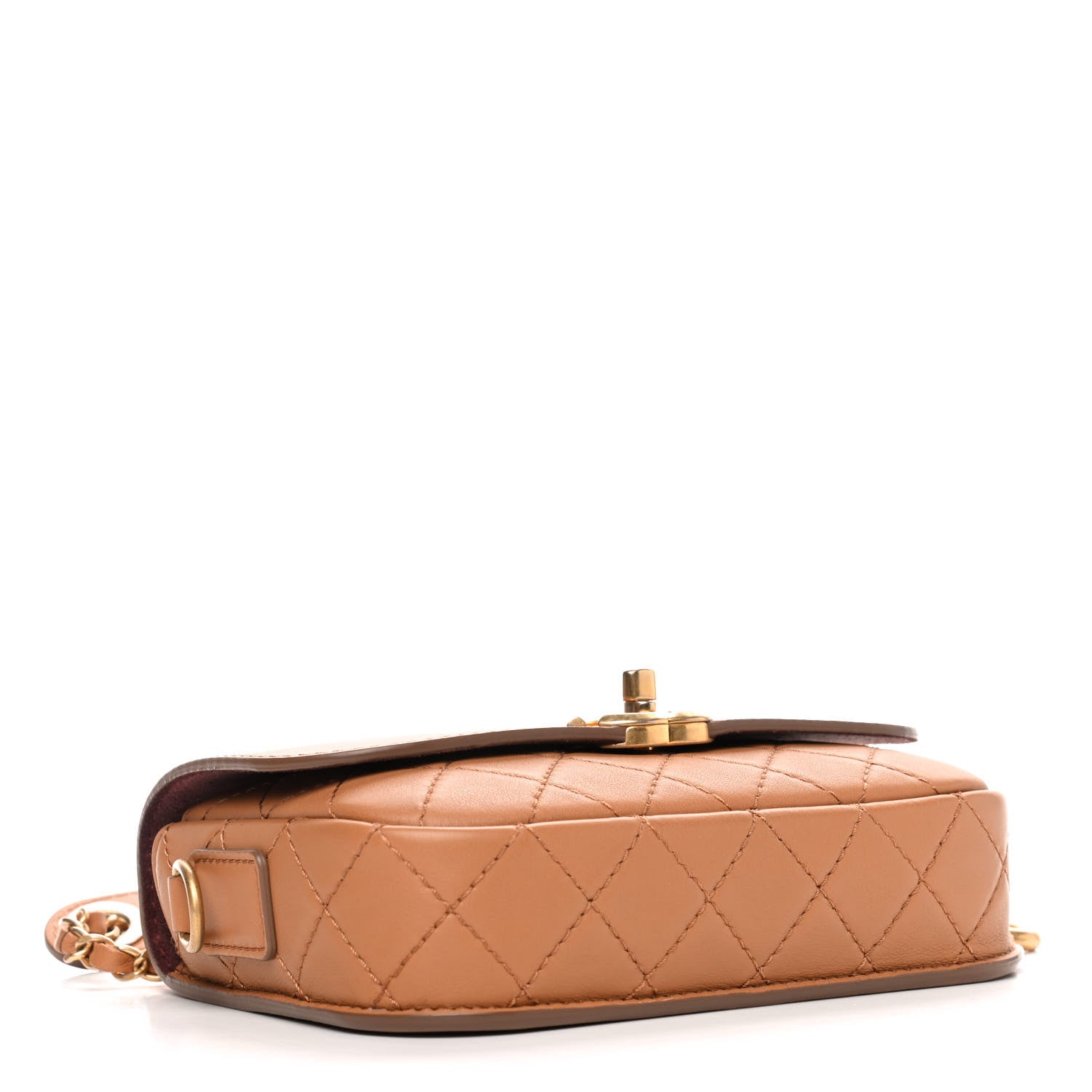 Chanel Calfskin Quilted Multi Pouching Flap And Coin Purse Beige 3 of 4