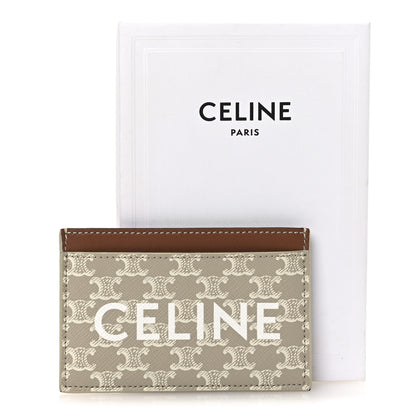 Celine Triomphe Canvas Card Holder Grege 9 of 9