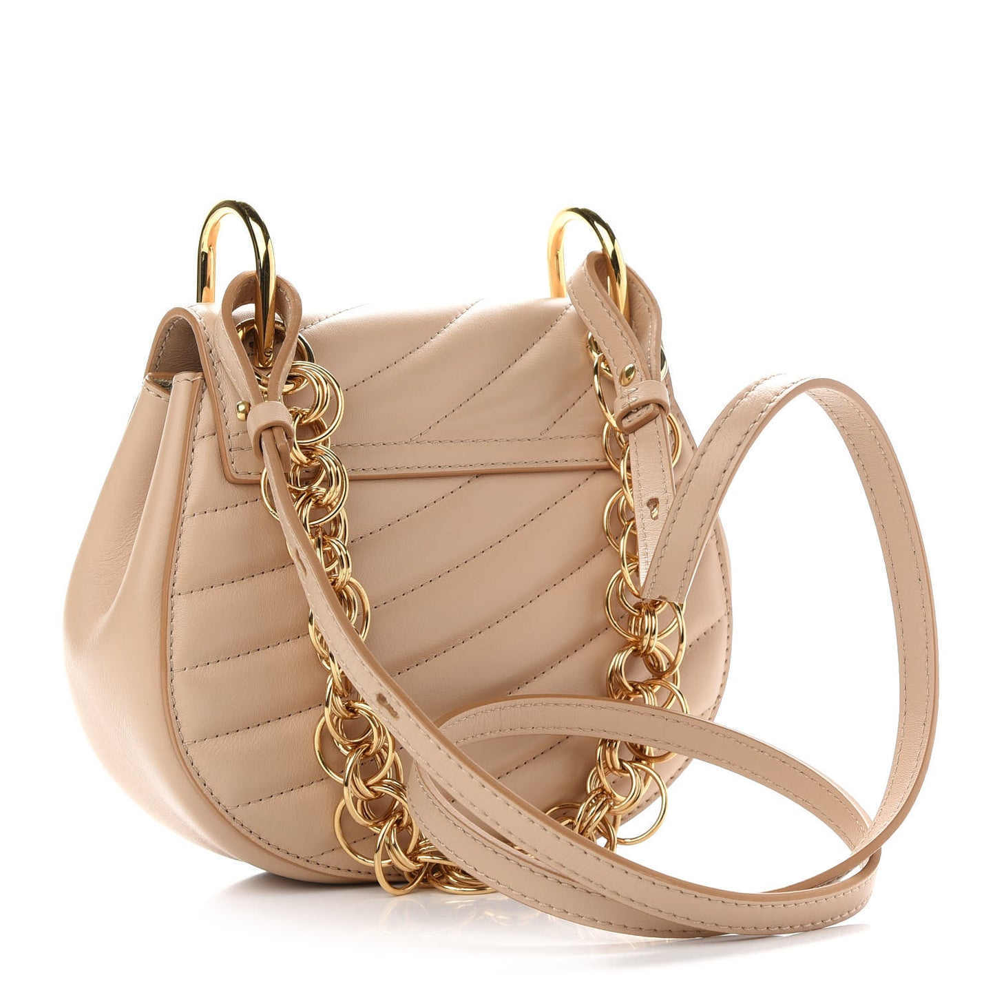 Calfskin Quilted Mini Drew Bijou Shoulder Bag Pearl Beige
