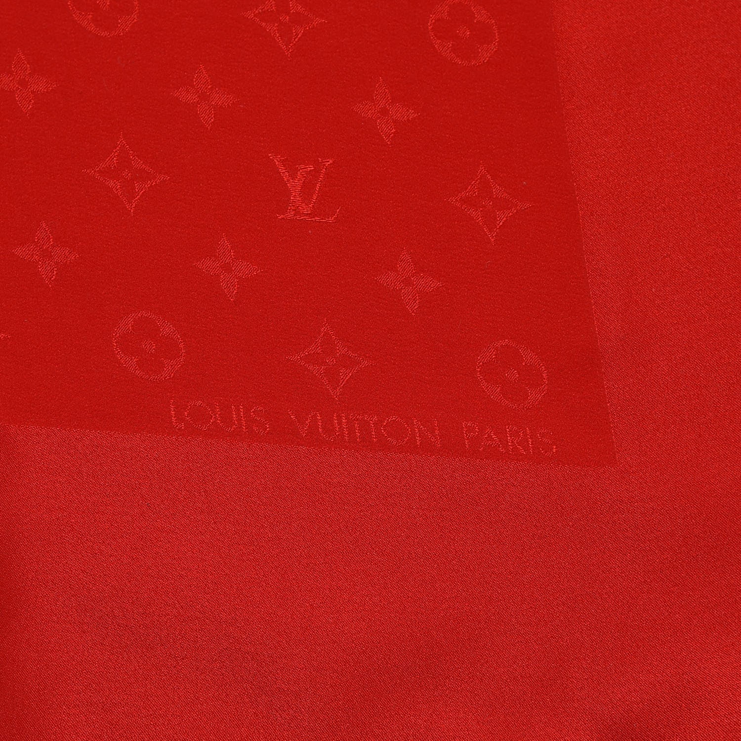 Louis Vuitton Silk Monogram Monaco Square Scarf Red 3 of 4