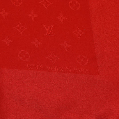 Louis Vuitton Silk Monogram Monaco Square Scarf Red 3 of 4