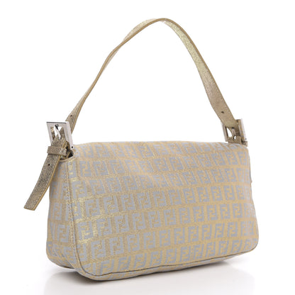 Fendi Metallic Zucchino Baguette Gold Silver 3 of 9