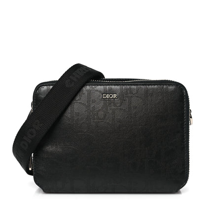 Christian Dior Calfskin Oblique Galaxy Perforated Messenger Black Multicolor 1 of 11