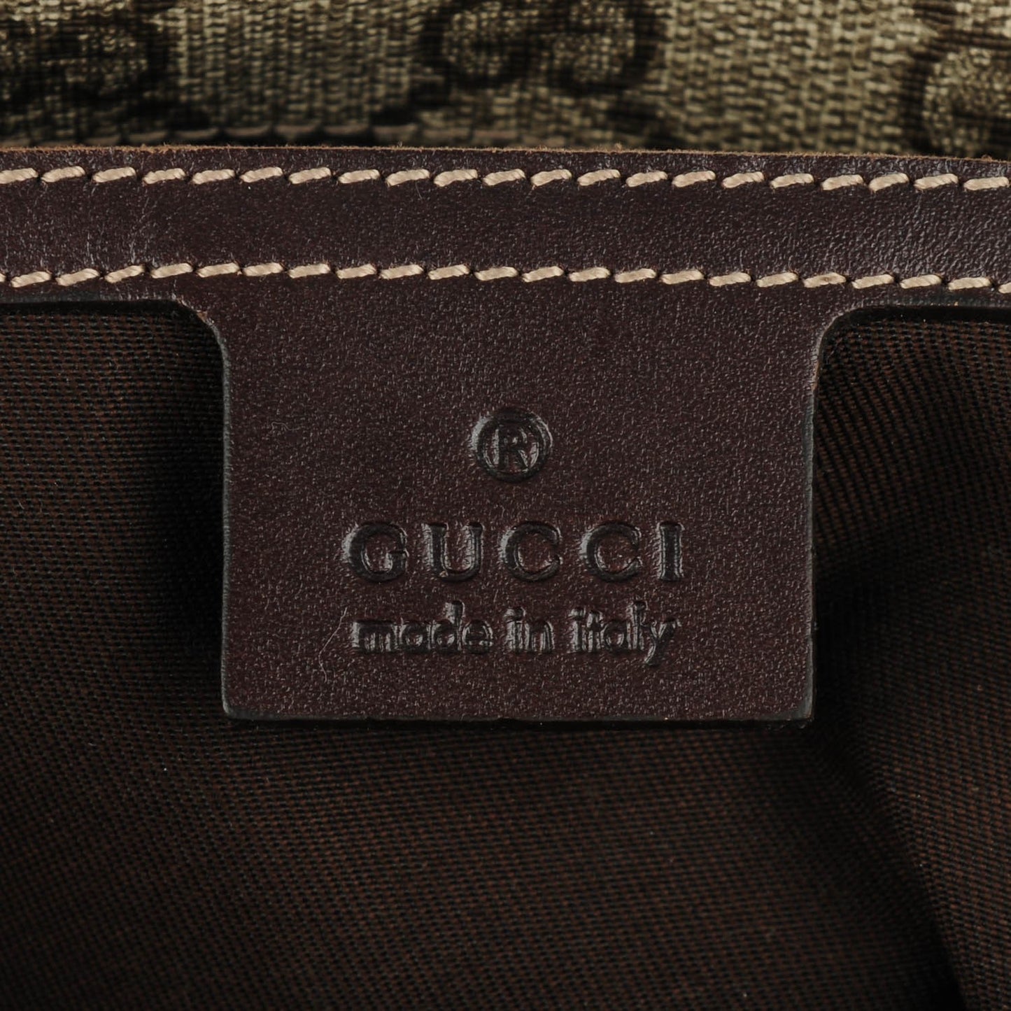 GG Plus Monogram Web Medium Flap Messenger Beige Dark Brown