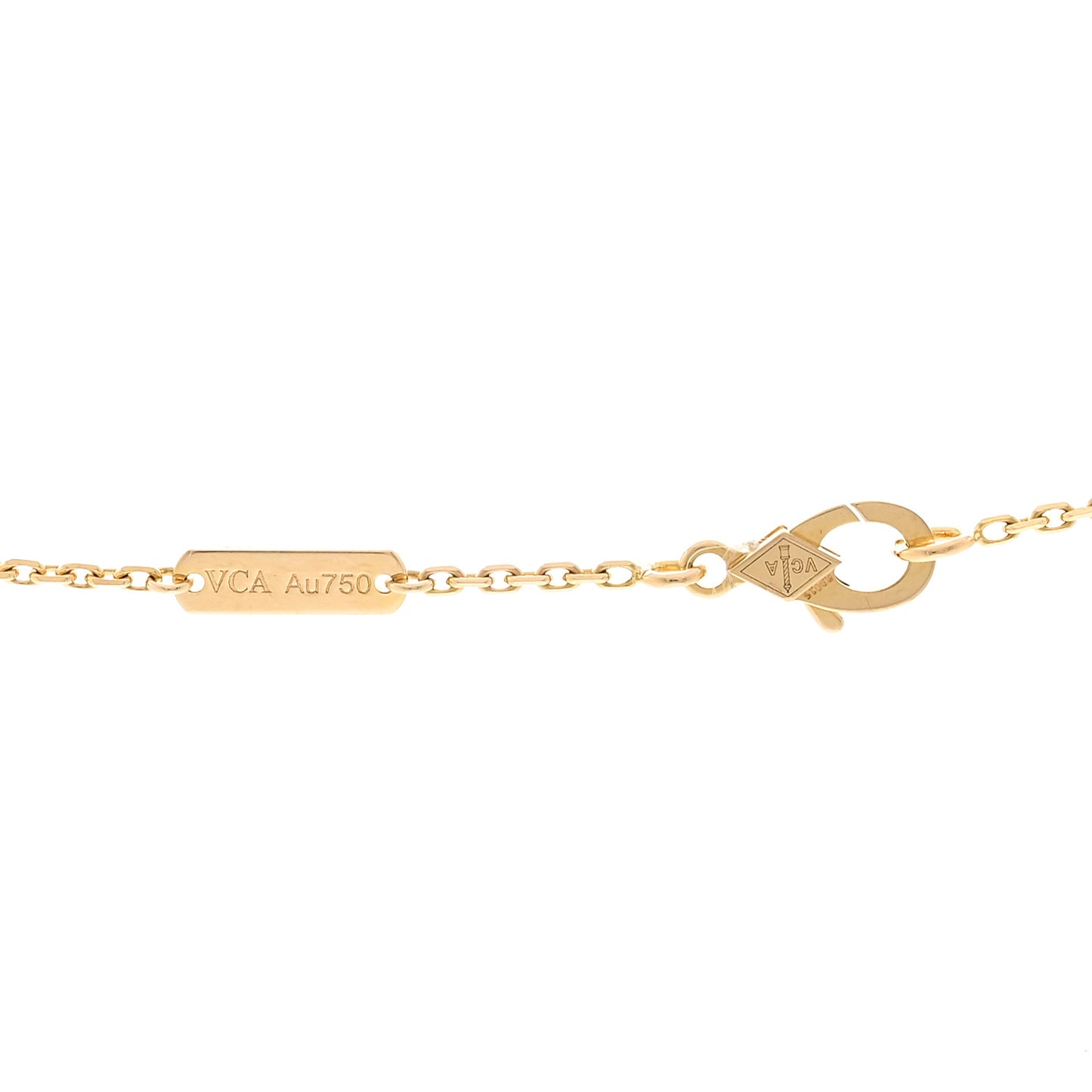 18K Yellow Gold Guilloche Vintage Alhambra Pendant Necklace