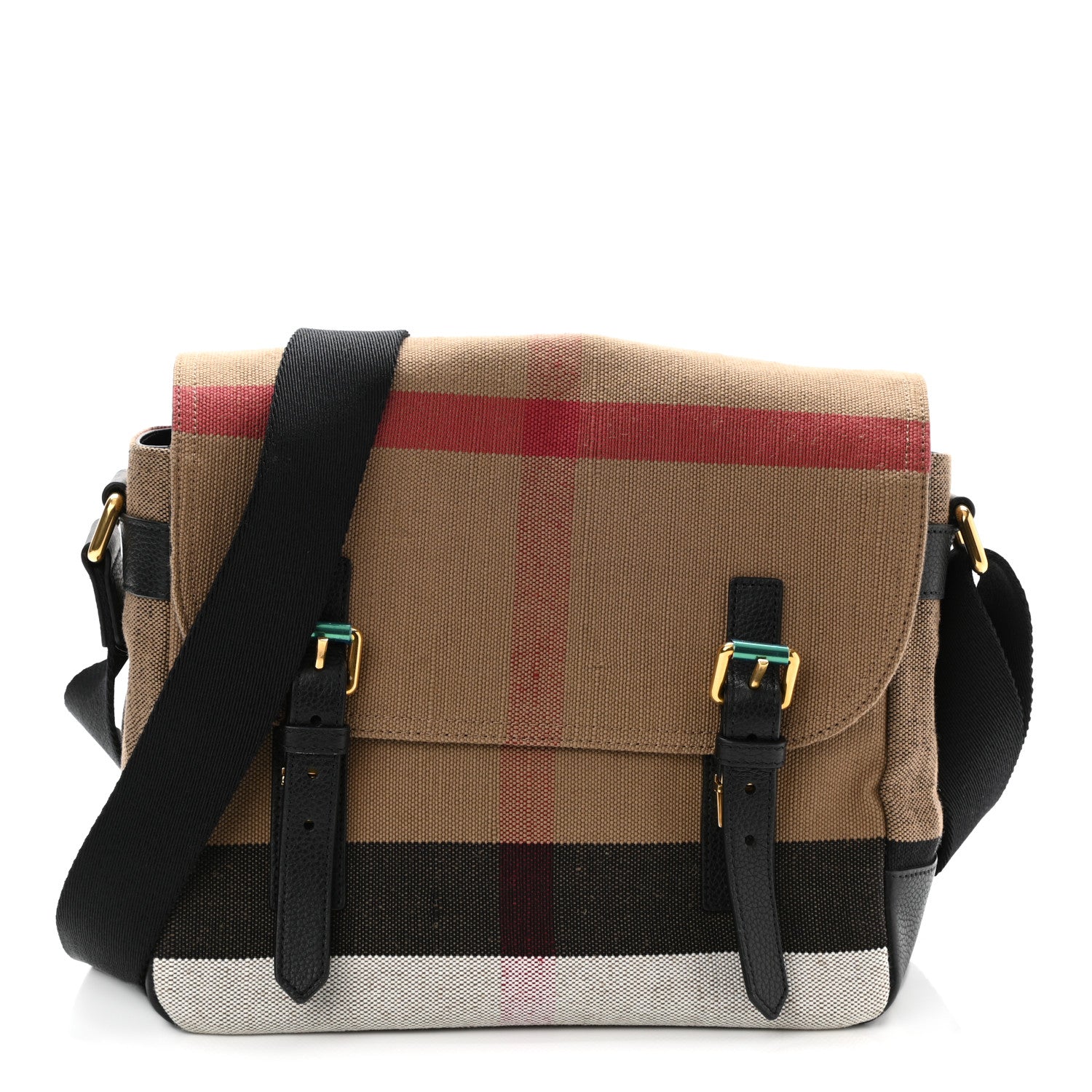Burberry Canvas Mega Check Small Baildon Messenger Bag Black 1 of 11