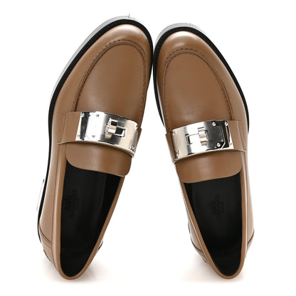 Hermes Calfskin Womens Hot Loafer 37 Naturel 2 of 8