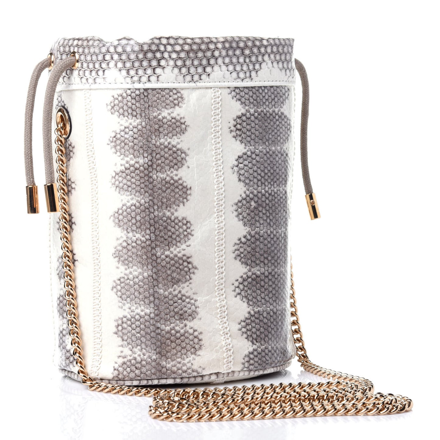 Snakeskin Mini Zumi Bucket Bag Grey