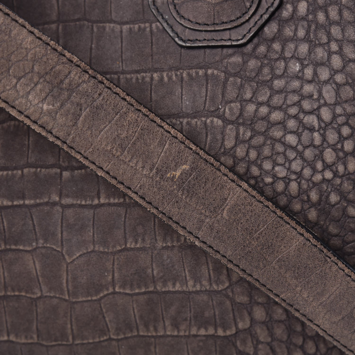 Givenchy Nubuck Crocodile Embossed Medium Antigona Washed Black 35 of 35