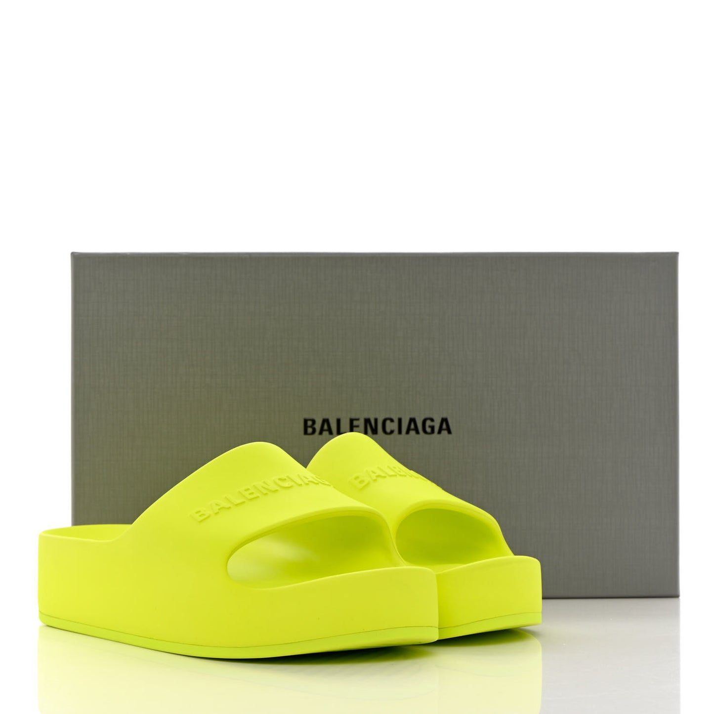 Rubber Womens Chunky Slide Sandals 41 Acid Lime