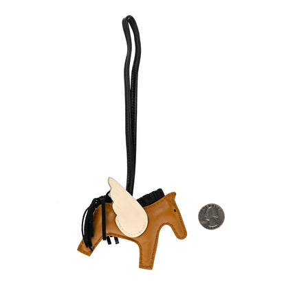 Hermes Milo Lambskin Grigri Rodeo Pegase Horse Bag Charm PM Sesame Black Nata 2 of 4
